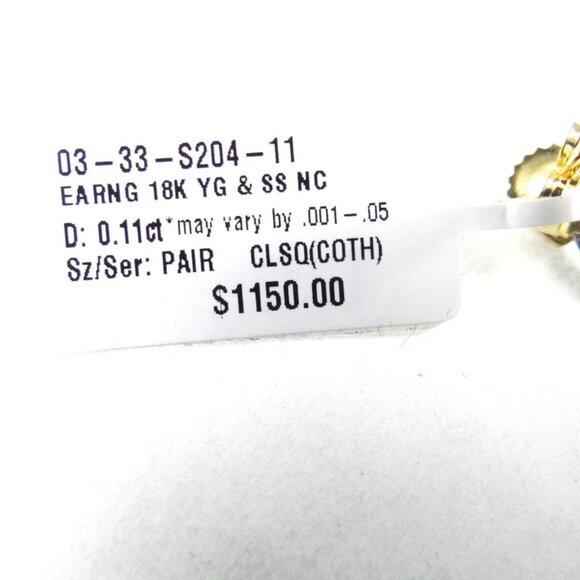 ALOR 18K Gold Stainless Steel Classique Diamond Pave Double Hoop Drop Earrings - Picture 8 of 10